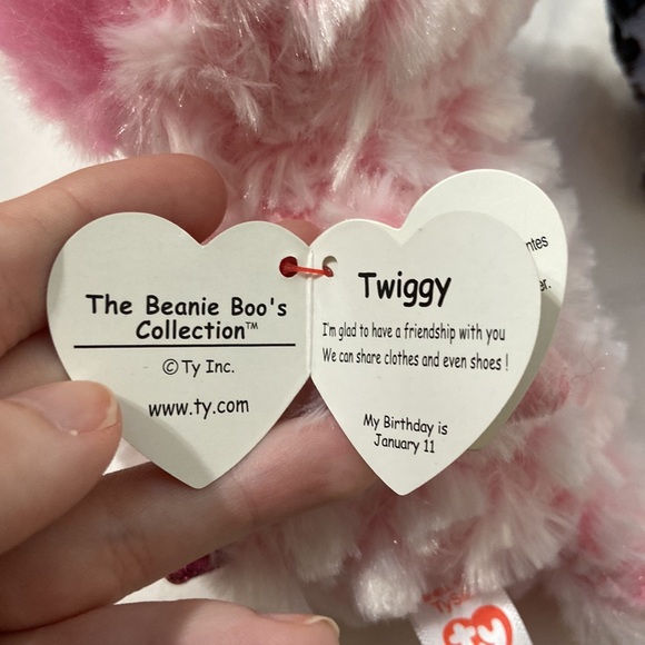 NWT Kid’s Ty Beanie Boos “Twiggy and Yago” Pink and Blue Owls. One size. - Picture 11 of 17